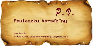 Pauleszku Varsány névjegykártya